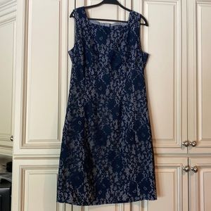 Etcetera shift dress of lace over gingham size 12.
